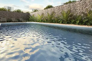 Piscina com solário
