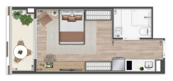 Studio NR — 26,80m²