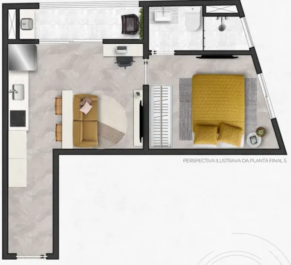 1 Dormitório — 27,70m²