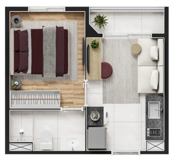 Planta 1 Dorm — 27m²