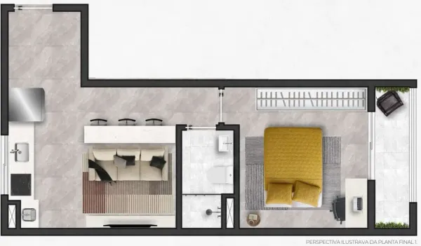 1 Dormitório — 37,50m²