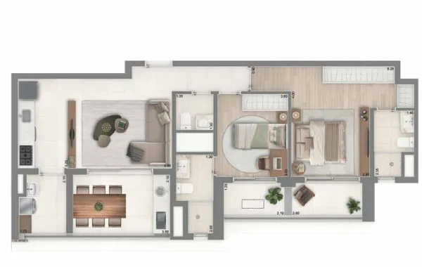 3 dorms — opção C