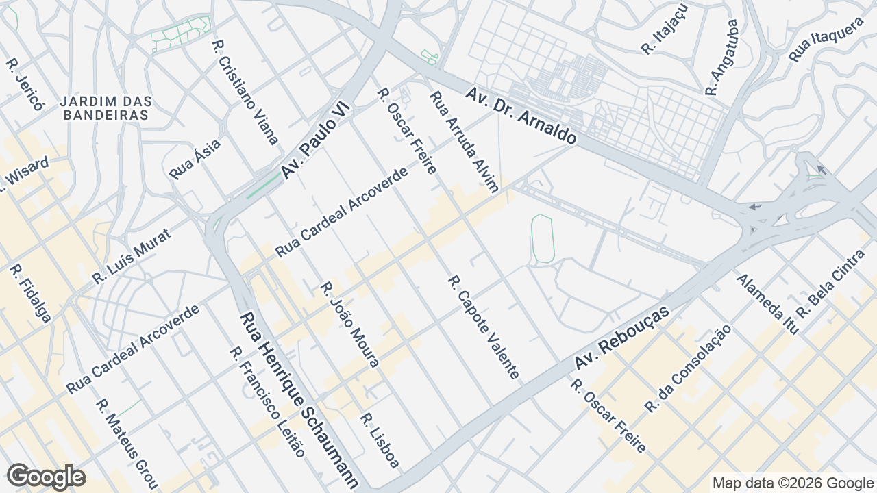 Localização aproximada — Rua Capote Valente, 544 a 550, Pinheiros, São Paulo