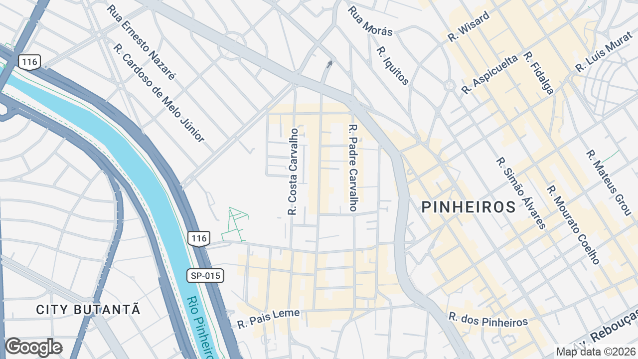 Localização aproximada — Rua Ferreira de Araújo, Pinheiros, São Paulo